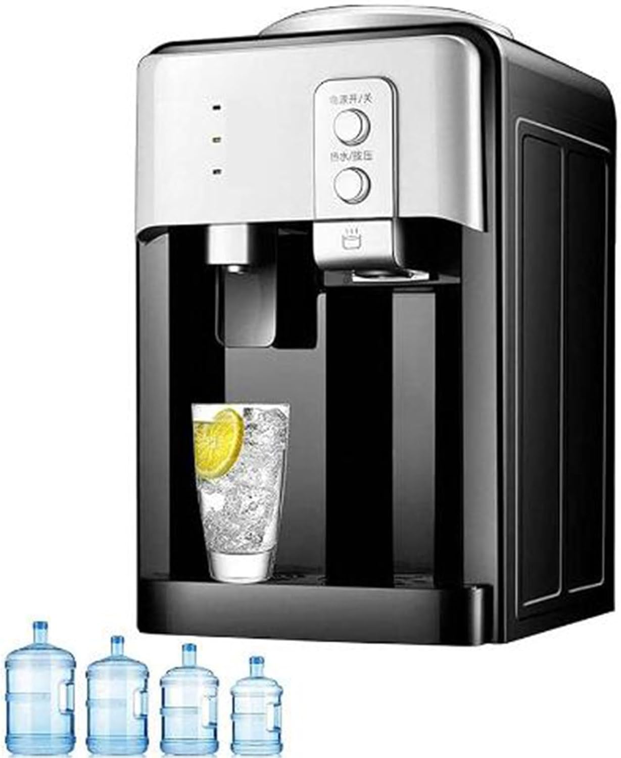 Top Loading Water Cooler Dispenser,Countertop Electric Water Dispenser with Ice Maker,Hot & Cold Water Cooler Dispenser for Home Office Dormitory