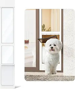 Doggy Door for Sliding Glass Door, Adjustable Height 75 4/5" to 80 3/10" Sliding Door Dog Door Insert, Suitable for Small Doggies Up to 25 lbs, M