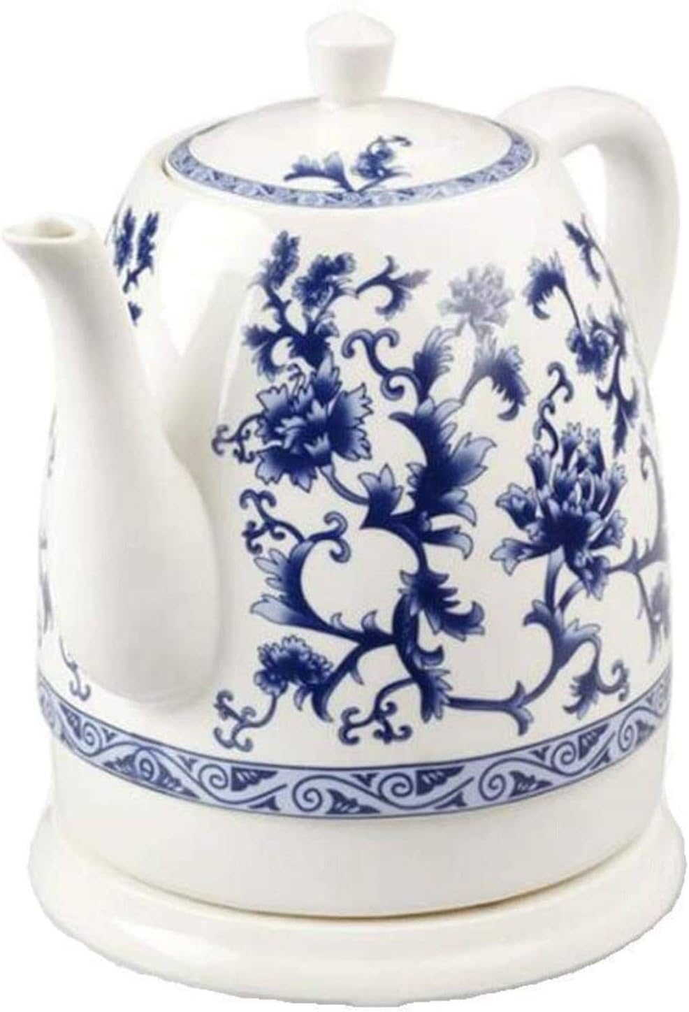 CHAIODENGZI Electric Ceramic Cordless Blue and White Porcelain Kettle 1.5L Jug Boils Water Fast for Tea Coffee Soup Oatmeal Heat Resistant/Product Code: WWA-2177Merchant recommendation