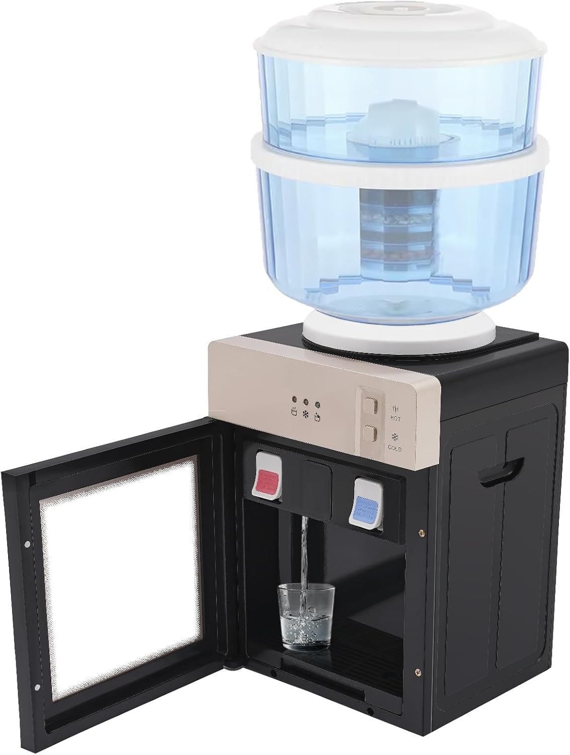 5 Gal Electric Water Cooler Dispenser,Top Loading Countertop Water Cooler Dispenser ,Mini Hot & Cold Water Cooler for Home Office, Studio