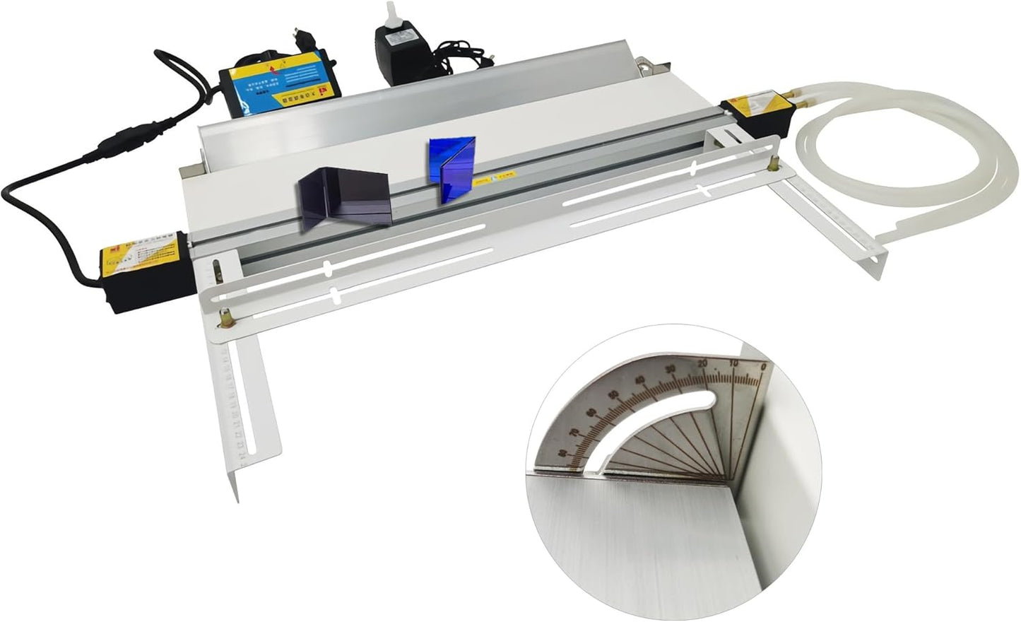INTSUPERMAI Acrylic Plastic Bending Machine Manual PVC Strip Bender with Light Box Heater for Decoration Engineering Sign Making Cabinets Display 110V (23.6in\/600mm with Stand & Angle Holder)