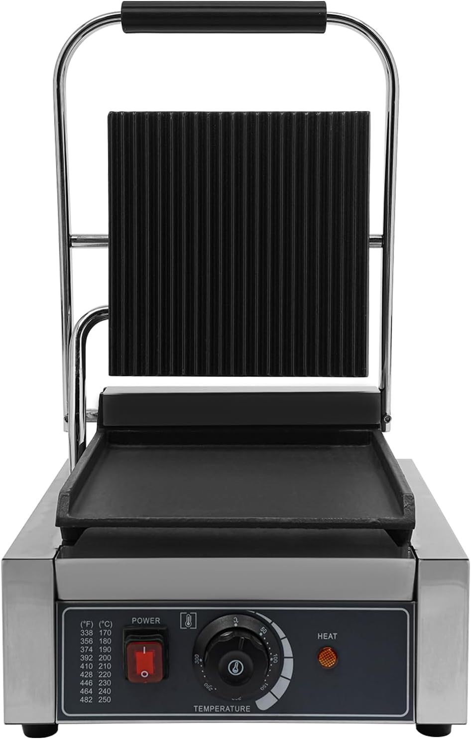 Commercial Sandwich Panini Press Grill 1800W Electric Panini Maker Non-Stick Panini Press Griddle Machine for Paninis Hamburgers Steaks Bacons, 110V