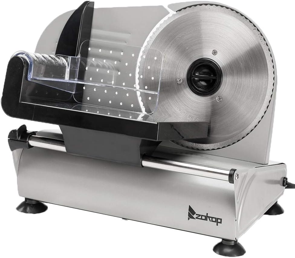 Electric Meat Slicer,SL526 110V/150W 7.5" Semi-automatic Belt Cutter Deli Food Machine Home Deli Food Slicer