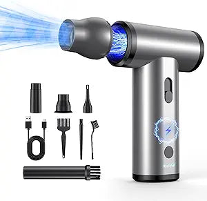 Compressed Air Duster, 300000RPM Air Duster Electric Cleaner for Keyboard, PC Deep Cleaning, Cordless Air Blaster, Replace Compressed Air Can-No Canned Air Duster,Rechargeable Air Blower