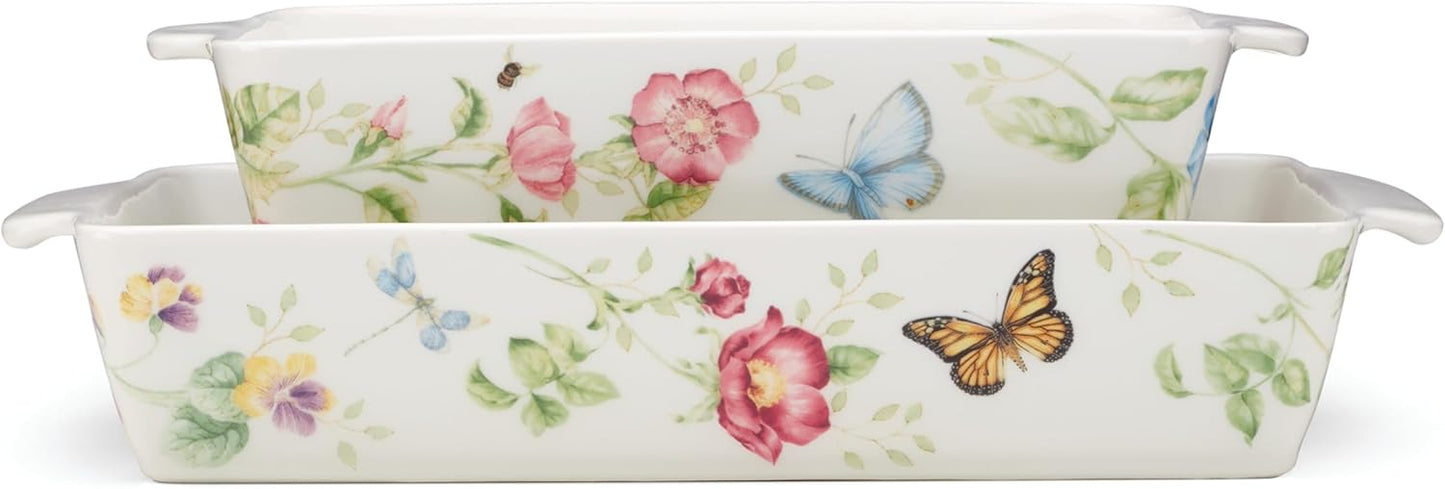 Lenox Butterfly Meadow Rectangular Baker 2-Piece Set, 9.70, Multi