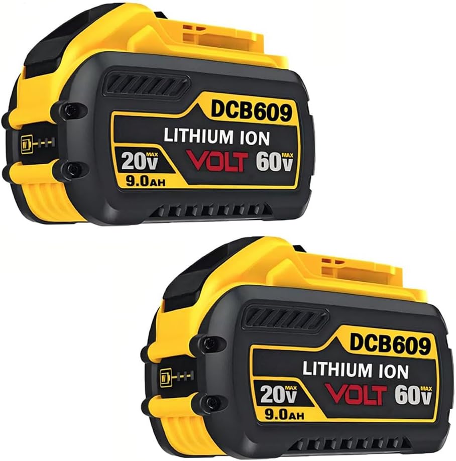 2Pack 9.0Ah 20V/60V MAX Replacement for DEWALT 60V Battery DCB606 DCB609 DCB612 Compatible with DeWalt 20V/60V Cordless Power Tools