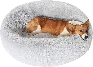 JOLLYVOGUE Dog Bed, Calming Anti-Anxiety Large Dog Bed, Fluffy Donut Cushion for Medium and Large Pets (27"/30"/36")
