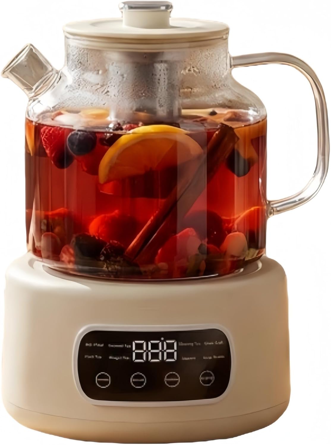 Lemuugo 1.2L Smart Electric Kettle with Tea Infuser, Borosilicate Glass Health Pot, Digital Temperature Control with 24-Hour Timer, Tea, Stew & Dessert Cooker