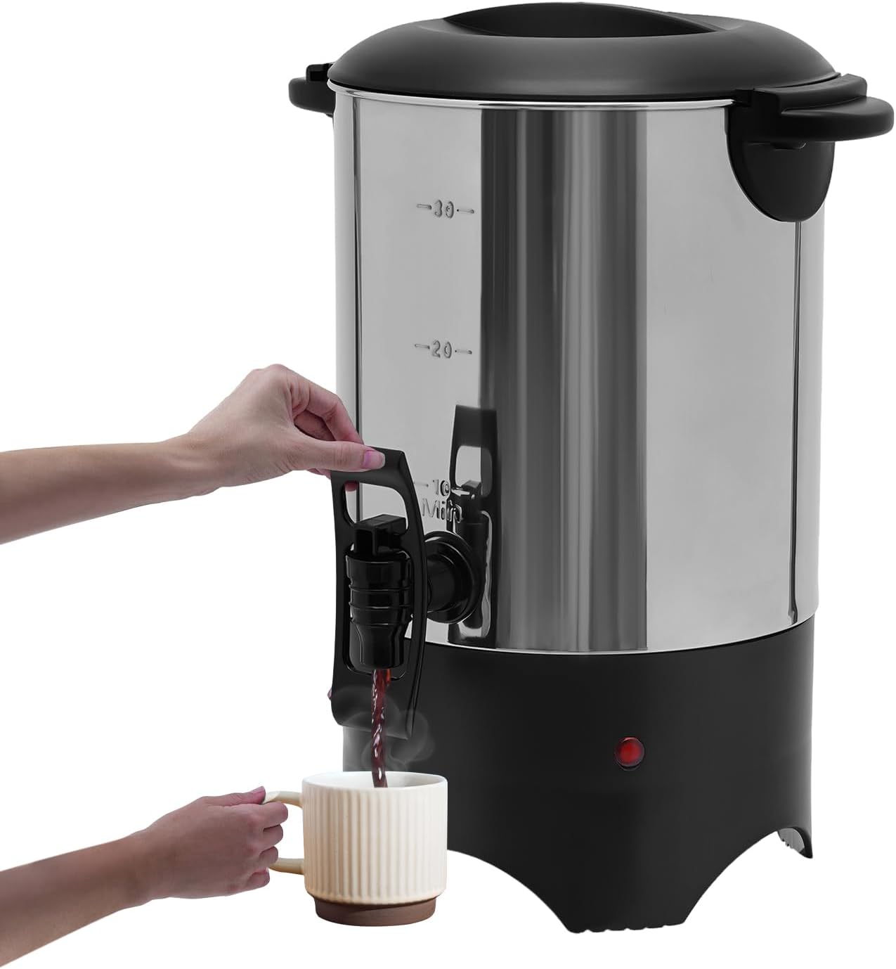 Coffee Urn, 5.2L Comerical Coffee Maker Urn 30 Cup Stainless Steel Electric Coffee Urns & Hot Beverage Dispenser with Dripless Faucet for Party