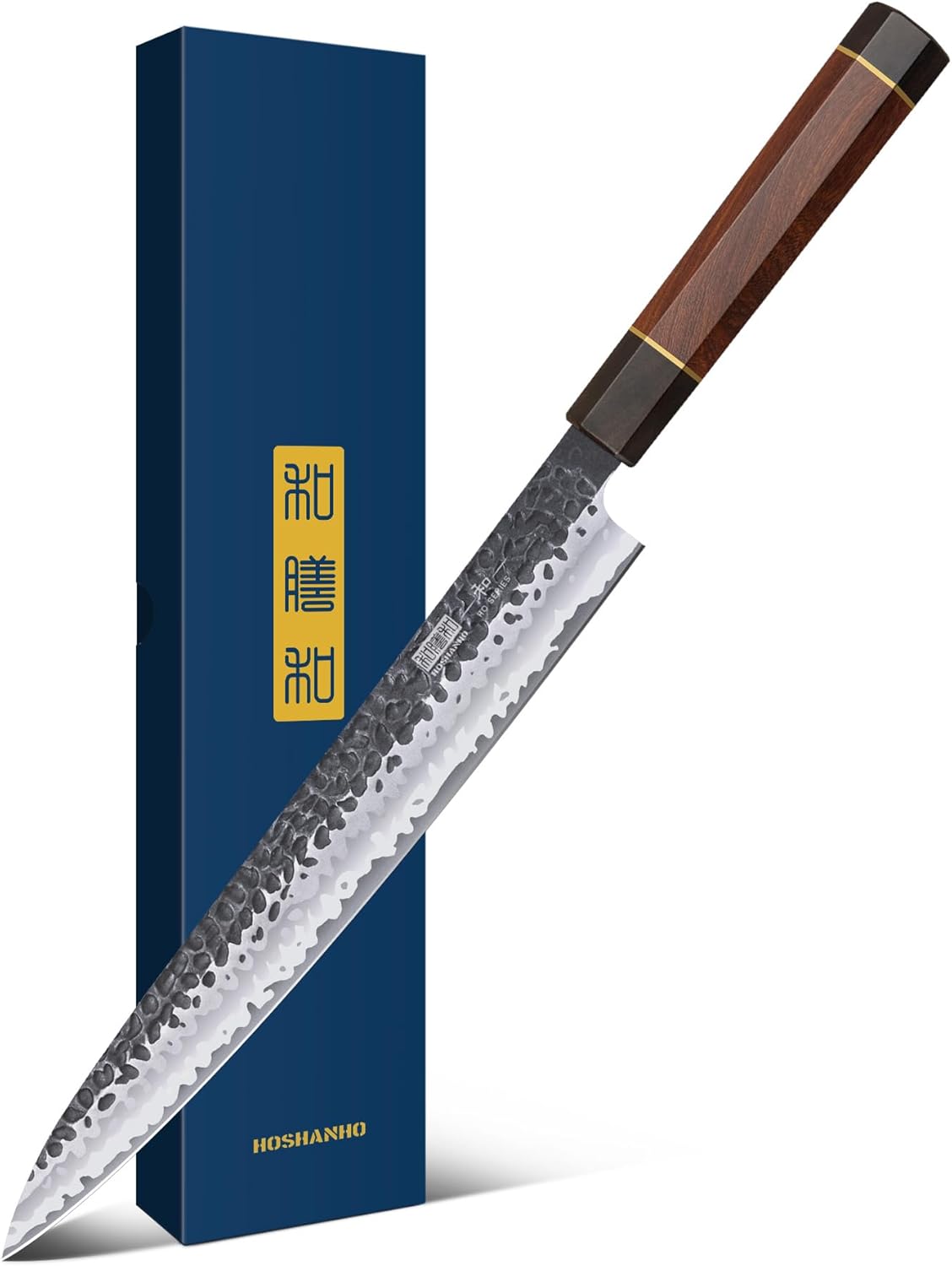 Sushi Knife Japanese Sashimi Knives 10 Inch, Hand Forged High Carbon Steel Yanagiba Knife, Kitchen Chef Knives for Cutting Sushi & Sashimi, Fish Filleting