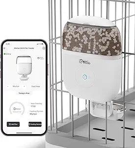 iPettie Smart WiFi Hanging Cage Feeder for Rabbits, Cats, Dogs & Hamsters - Perfect for Pet Stores, Remote & Portion Control, Timed Feeding, 62oz Capacity, Compatible with 5-30mm Dry Food