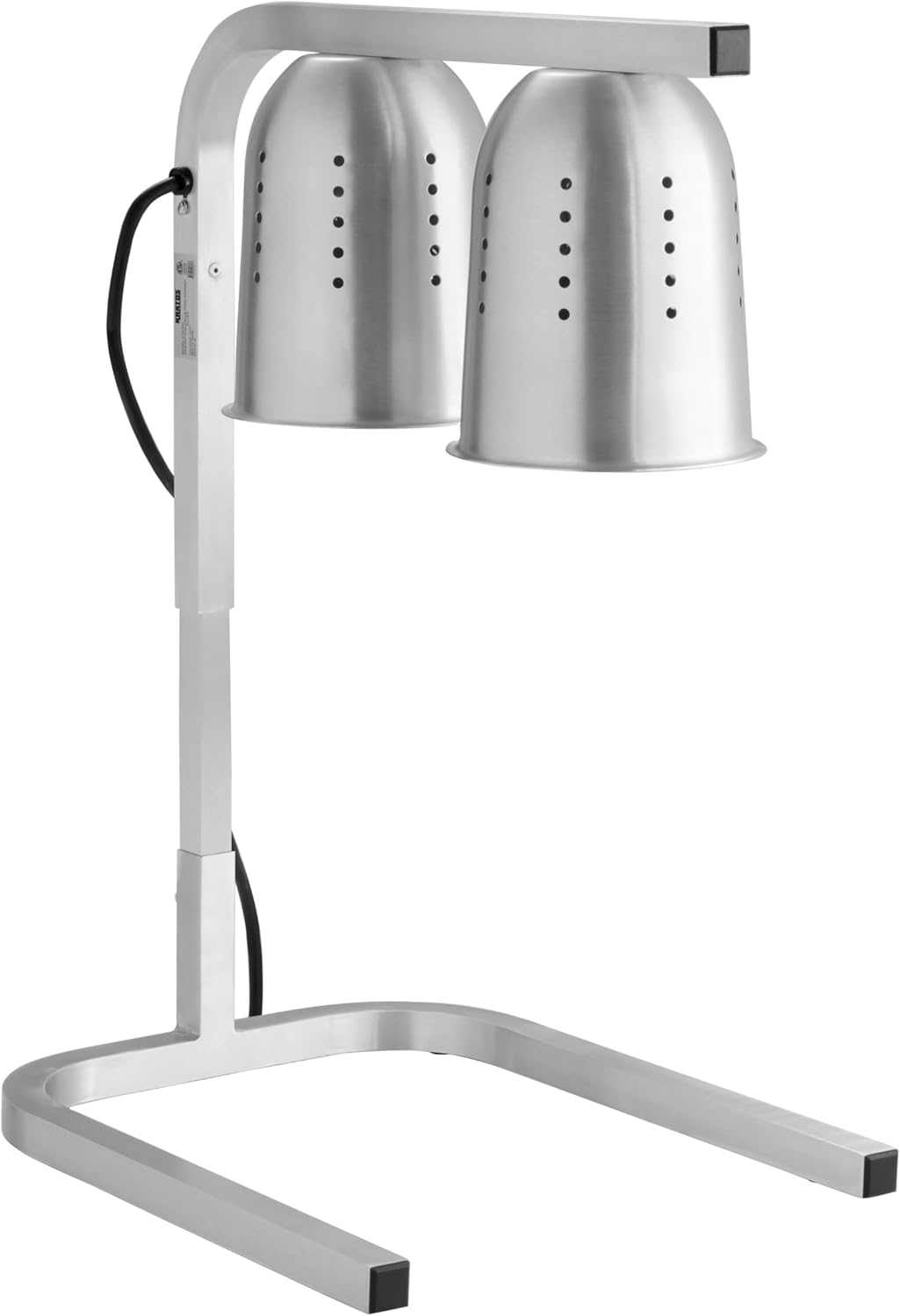 Kratos Commercial Bulb Warmer, Two Bulb Heat Lamp for Food, Silver, 120V, 500 Watts, Countertop Electric Food Warmer for Restaurants (31M-003)