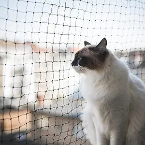 Cat Netting Balcony 10 * 26ft Pet Mesh Fence for Balcony Black Nylon Balcony Netting for Pets Anti-Fall Cat Net for Balcony and Windows