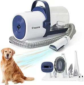 Premium Pet Grooming Kit with Vacuum, 11000Pa Suction Power, 2.5L Dust Cup, 7 Grooming Tools, Cordless Paw Trimmer, Nail Grinder, Large Capacity Dust Cup, Whisper Operation, USA Design