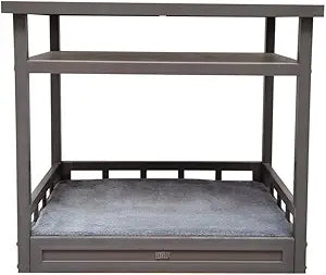 New Age Pet ECOFLEX Nightstand Dog Bed, Indoor Pet Bed with Moisture Resistant Frame & Soft Cushion, Tool Free Assembly, Espresso Black