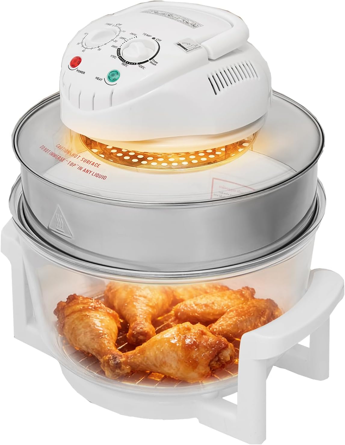 Air Fryer Oven with 360° Vertical Heating, Infrared Convection Electric Oven for Healthy Low-Oil Cooking, Functions for Frying, Roasting, Steaming, Defrosting (17L)