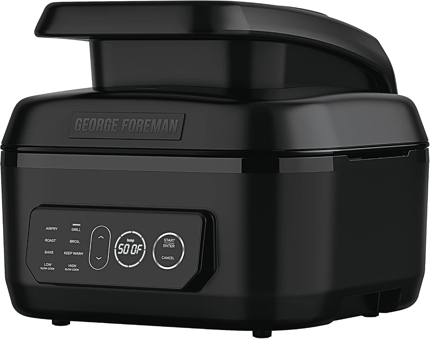 George Foreman Beyond Grill 7-in-1 Electric Indoor Grill with Air Fry Technology, MCAFD800D, Black, Large