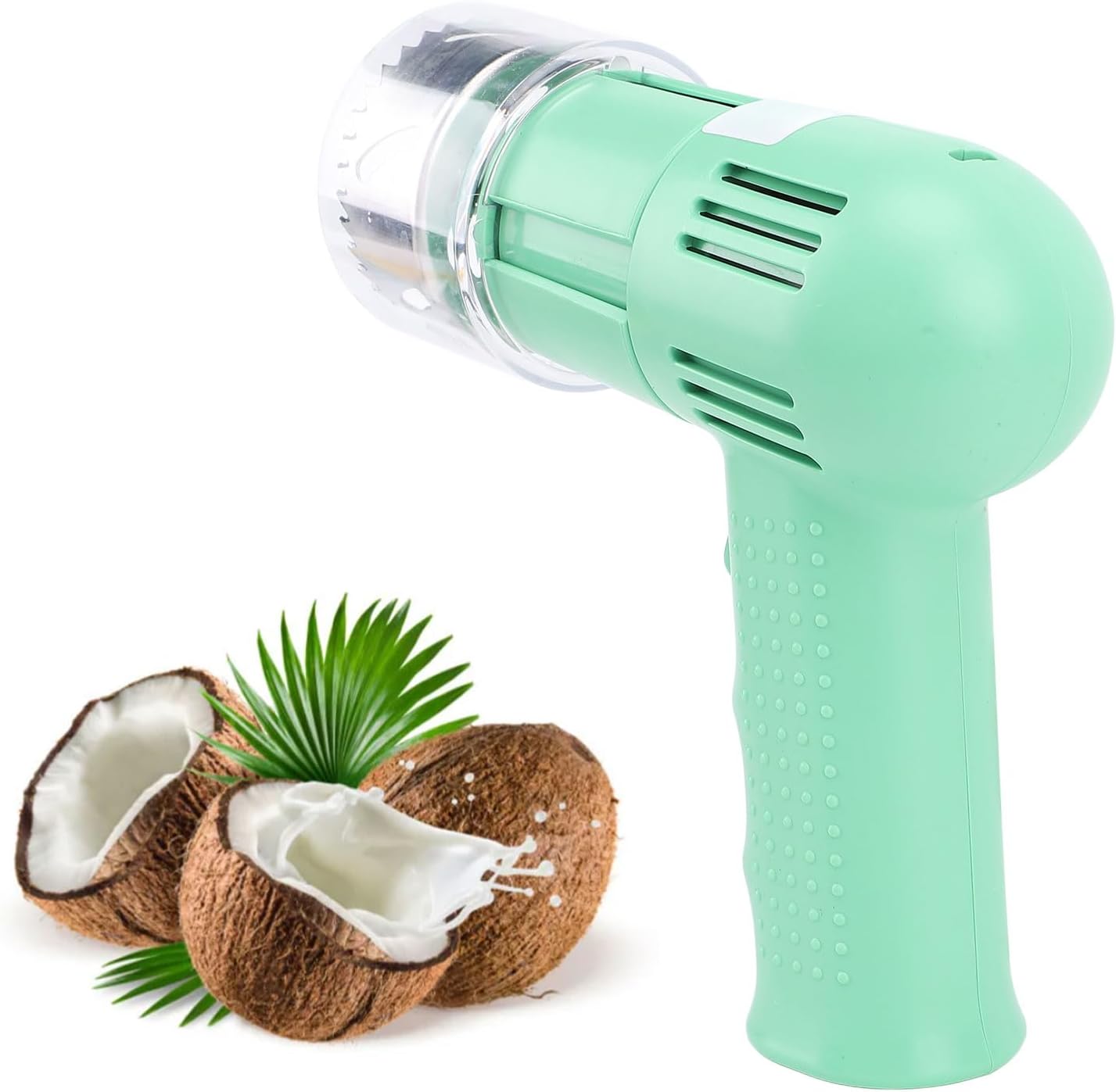 Electric Stainless Steel Coconut Opener Automatic Puncher for Young Mature Coconuts (Green)