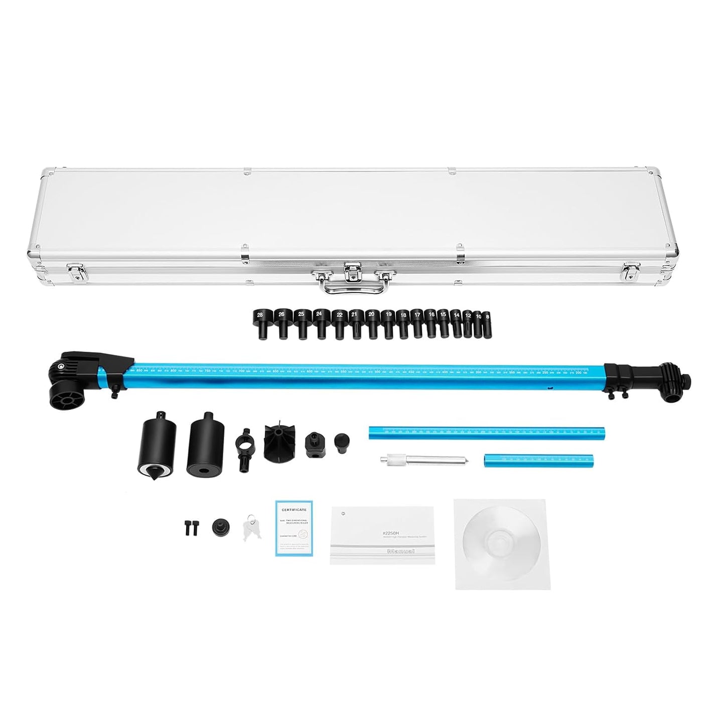 2D Measuring System, High-Precision Universal Auto Body Frame Machine Measuring Ruler, Retractable Measure Equipment Repair Tool for Car Repair Tram Gauge Construction, Machinery Maintenance