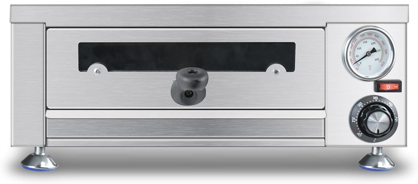 Generic YOOKTEN Indoor Pizza Oven,Electric Countertop Pizza Ovens,Portable Commercial Pizza Maker for Home with 60 Minutes Timer Stainless Steel Pizza Cooker,1100W, Large, Silver