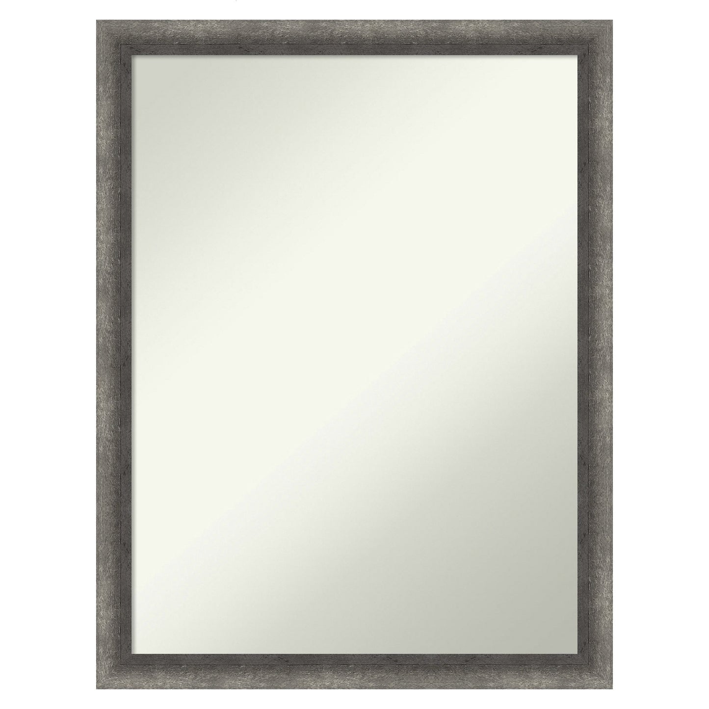 Amanti Art Burnished Concrete Narrow Frame 20.25-Inches W x 26.25-Inches H Rectangle Salon Scoop Silver Framed Vanity Mirror