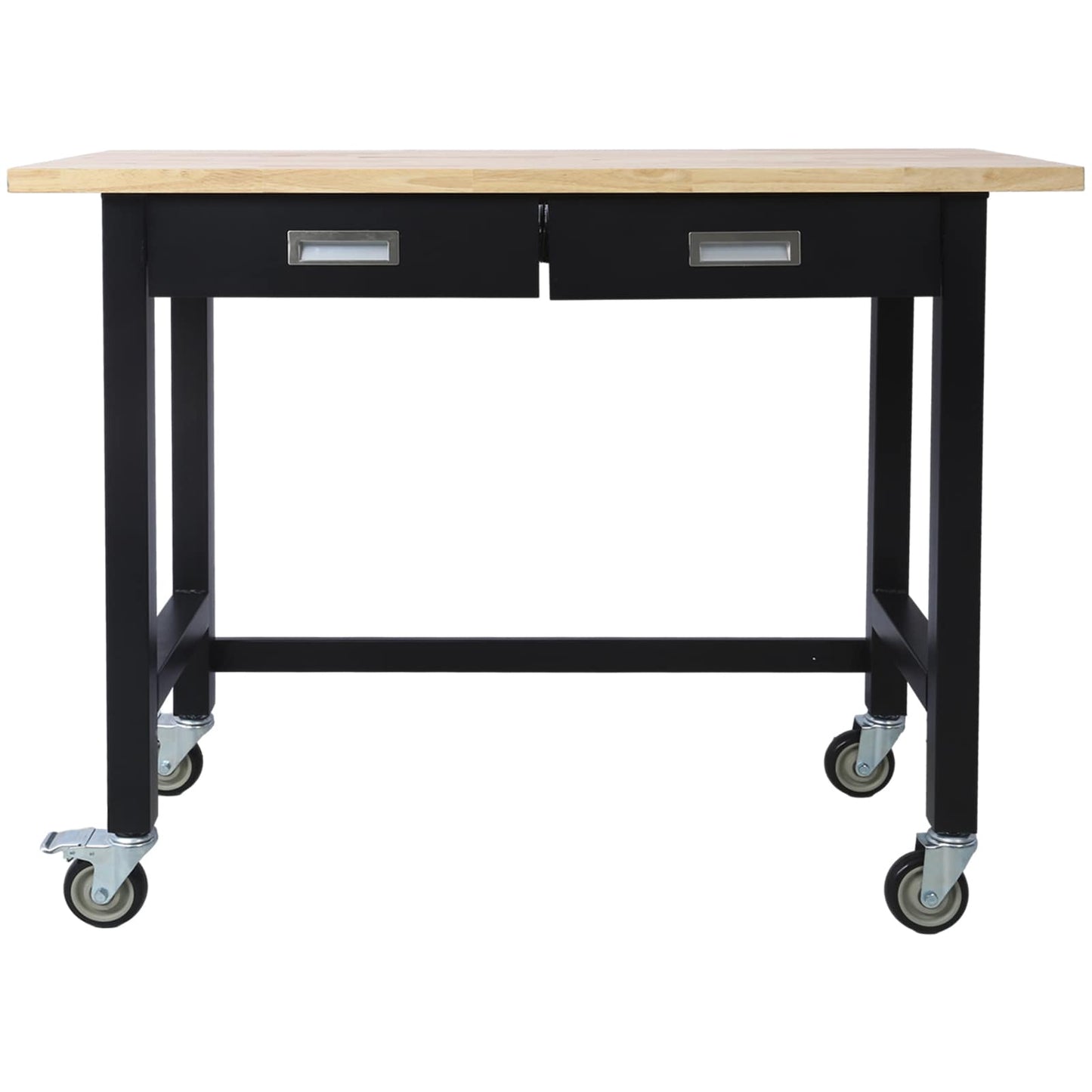 Siavonce N/O 48-in L x 38-in H 2 -Drawers Black Wood Work Bench