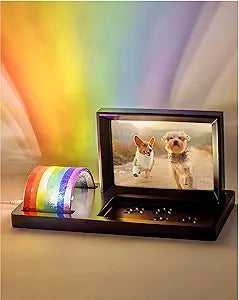 Capti Rainbow Bridge Light and Dog Photo Frame – Radiant Dog Memorial Gifts for Loss of Pet, Rainbow Glass Dog Memorial Frame, LED Light, for Sympathy, Bereavement, Grief and Loss of A Dog or Cat