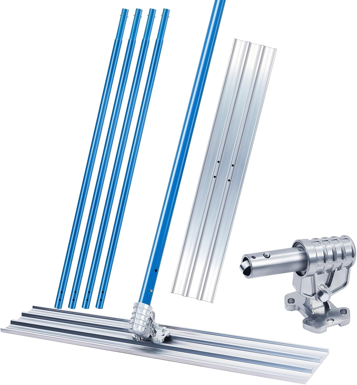 48"x8" Bull Float Kit Magnesium Bull Float for Concrete Finishing Heavy-Duty Cement Smoothing Tool With 4 Float Handle Bracket