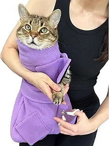Veterinary-Designed Cat Calming Wrap for Anxiety, Grooming & Handling – Secure Comfort Swaddle – Calm & Cozy Cat™ Home Wrap (Turquoise, Medium)