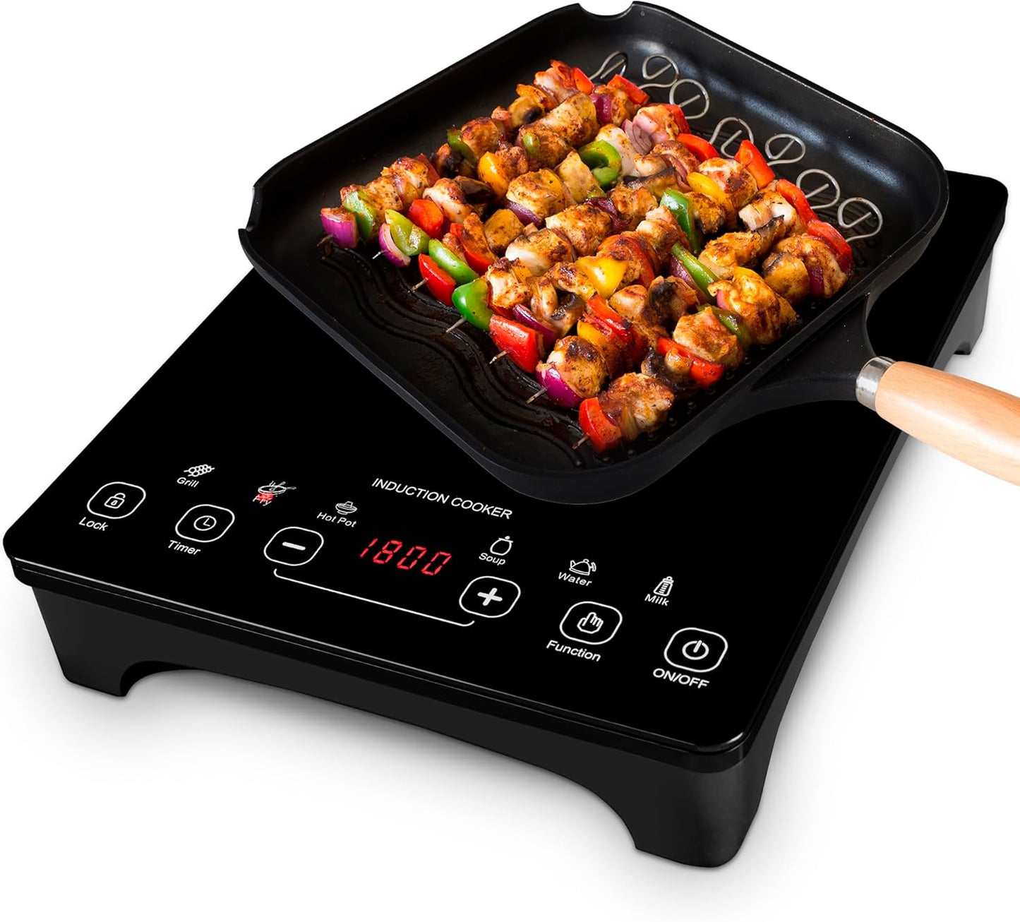 TRIFECT 1800W Portable Induction Cooktop, Sensor Touch Countertop Burner, 6 Cooking Modes Induction Burner Cooktop, LED Electric Stove, Hot Plate Cooker with Timer, Child Lock, 10 Power & Temp Levels