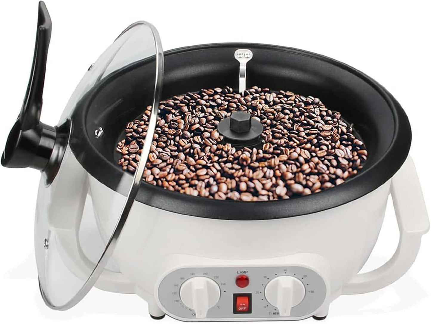 Upgrade Coffee Roaster Machine for Home Use, 110V Household Electric Coffee Bean Roaster with Timer, 0-240℃ Temperature Adjust