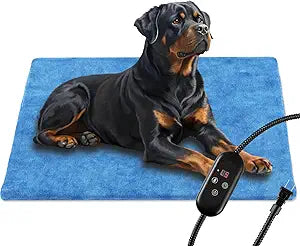 Outdoor Pet Heating Pad for Dogs, Indoor Waterproof Electric Heated Cat Dog Bed for Mat Pad with Chew Resistant Cord 5 Timer and 6 Level Temperature Cat Warming Pad Mat Bed Warmer-23.6x35.4