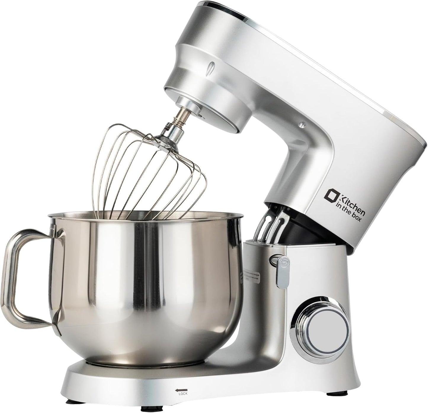 Kitchen in the Box Stand Mixer, 900W 8.5 QT Kitchen Electric Mixer, 10-Speed Large Capacity Food Mixer with Dough Hook, Wire Whip, Flat Beater & Splash Guard (Silver)