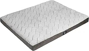 Serta Orthopedic Quilted Pillow Top Dog Bed for Pets – Slate Gray (X-Large)