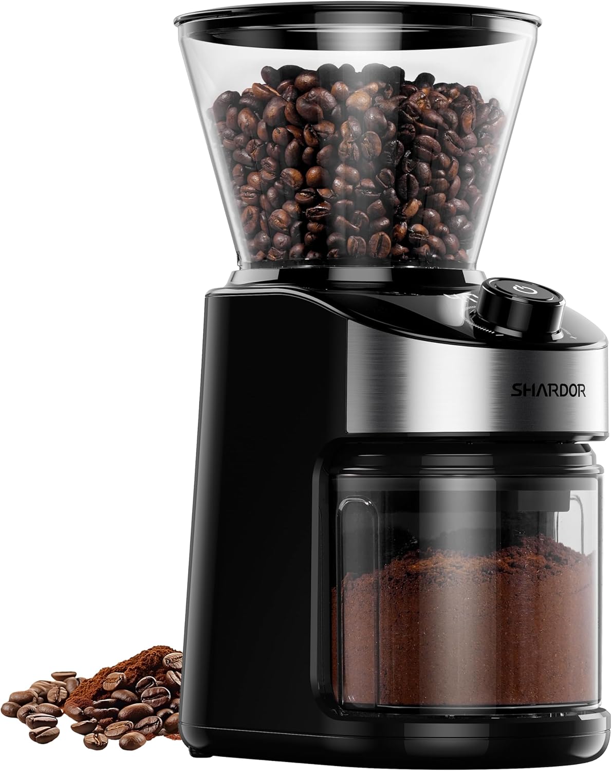SHARDOR Electric Burr Coffee Grinder, 32 Precision Grind Settings, 40-Second Adjustable Timer, Chamber Cleaning Button, Designed for Coffee Enthusiasts