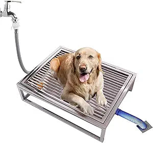 Porch Potty for Dogs, 31"×20" Stainless Steel Dog Litter Box, Portable Sturdy Metal Pet Toilet Tray, for Small Large Dogs Indoor Outdoor Use, Easy to Clean