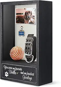 TJ.MOREE Dog Memorial Gifts - You were My Favorite Hello and My Hardest Goodbye Remembrance Picture Frame Shadow Box - Pet Sympathy Gifts for Loss of Dog