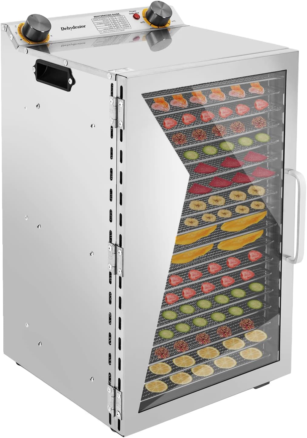 Food Dehydrator Machine,18 Stackable Stainless Steel Trays Jerky Dryer with Digital Adjustable Timer & Temperature Control Electric Food Preserver for Fruits, Veggies Jerky, Herb, Meat, Beef, Fruit
