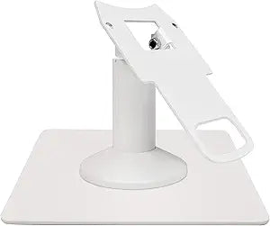 DCCStands Freestanding Swivel and Tilt Clover Mini/Clover Mini 3 Terminal Stand with Square Plate - Low Profile, White