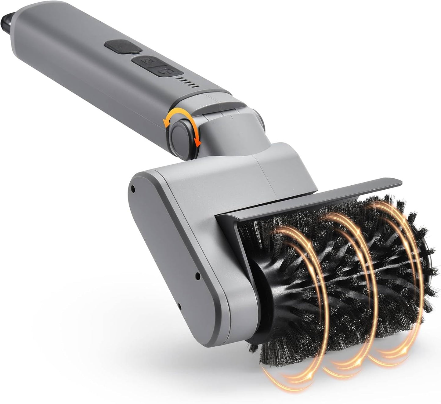 Electric BBQ Grill Brush Cordless, Rechargeable Electric Rotary Grill Brush for Outdoor Grill, Automatic Rotating Grill Cleaning Brush, 3-Speed, Adjustable Angle, No Bristle Shedding, Extra Head