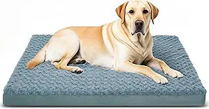 Orthopedic Dog Beds for Crate with Removable Washable Cover Egg-Crate Foam Pet Pad Mat with Anti-Slip Bottom,Waterproof Dog Beds Large Sized,40x30 Inch