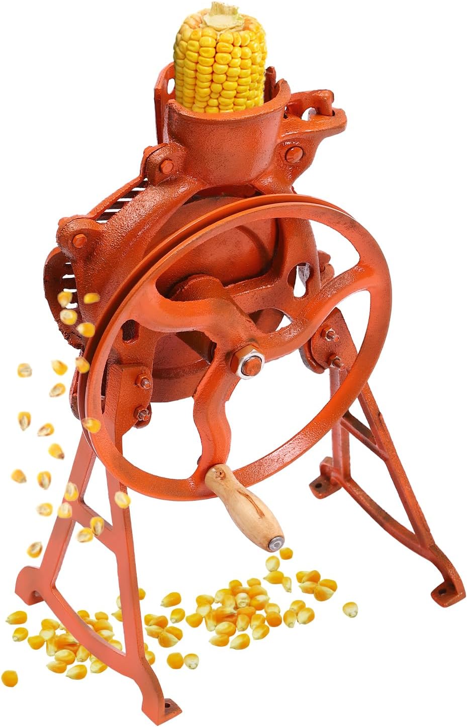 Corn Sheller and Stripper Machine, Heavy Duty Corn Cob Stripper Shelling Machine, 2-In-1 Hand Crank & Electric Corn, Quick Corn Cob Stripper Tool for Home Use (Orange)