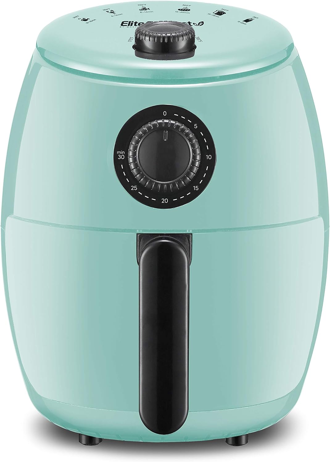 Elite Gourmet EAF0201BLX Personal Compact Space Saving Electric Hot Air Fryer Oil-Less Healthy Cooker, Timer & Temperature Controls, 1000W, 2.1 Quart, Mint