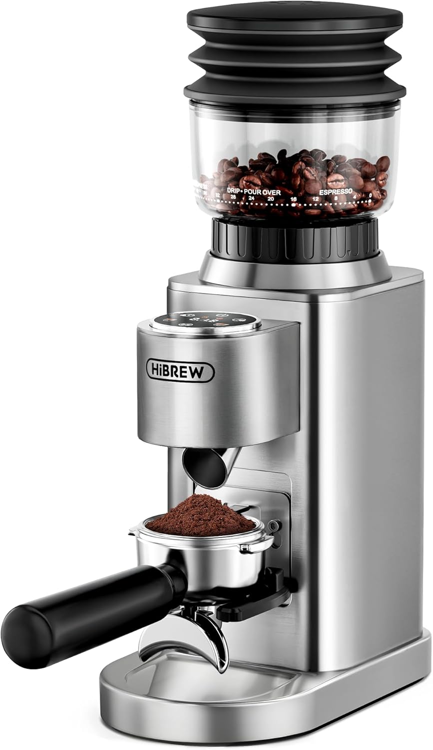HiBREW G7 Electric Coffee Grinder - 48 Precise Grind Settings for Espresso/Pour Over/French Press, Large Capacity Bean Hopper, Portion Control & Anti-Static, Conical Burr Mill for Fresh Ground Coffee