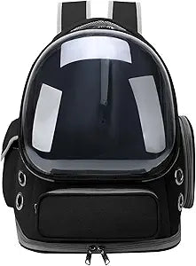 Cat Backpack Carrier for Cats and Small Dogs, Breathable Cat Bubble Backpack, Airline Approved Pet Travel Carrier for Hiking Camping Outdoor(Black)