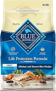 Blue Buffalo Life Protection Formula Adult Dry Dog Food, Helps Build and Maintain Strong Muscles, Made with Natural Ingredients, Chicken & Brown Rice Recipe, 30-lb. Bag