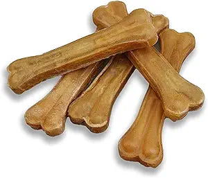 Dog Bones Long Lasting 5-Pack – Natural Compressed Rawhide Bones for Aggressive Chewers – Zero Flavors, Preservatives – Safe Dog Treats Ideal for All Breeds and Sizes (Huge ~ 12.5")