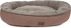 CAROLINA PET COMPANY Microfiber & Tipped Berber Comfy Cup Dog Bed - Chocolate, L