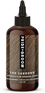 Pride and Groom The Shedder | Dog Deshedding Shampoo | All Natural Body Wash with Essential Oils & Ingredients That Reduce Pet Shedding & Fur Dander for Curly and Wavy Coats – 16oz