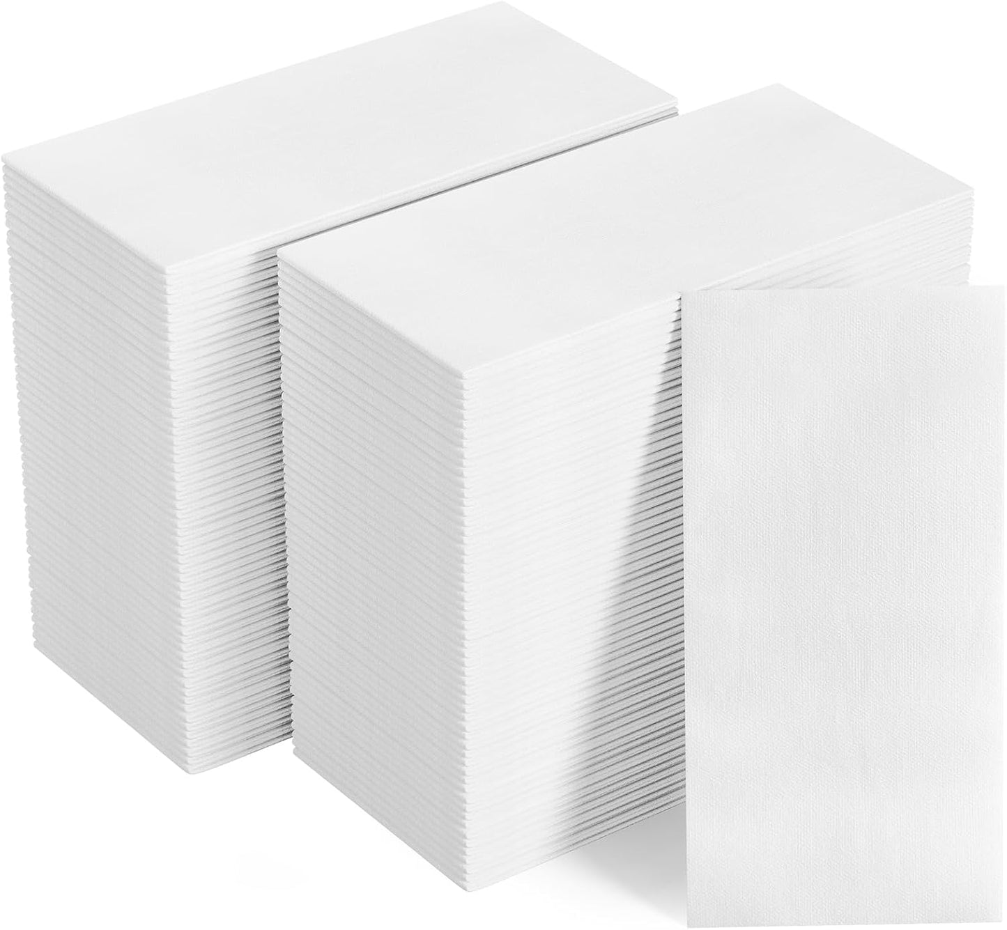 FOCUSLINE 480 Disposable Bathroom Napkins, Linen-Feel Paper Guest Towels, Soft and Absorbent Paper Hand Towels Party Napkins for Bathroom, Kitchen, Dinner, or Event, White, 12" x 17"